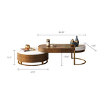 Load image into Gallery viewer, 41&#39;&#39; Modern Round Nesting Coffee Table Wood Texture Metal Base Light Luxury Living Style
