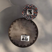 Modern Round Coffee Table Set with Sculptural Base & Glass Accent Side Table Luxury Contemporary Living Room Furniture