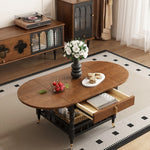 Load image into Gallery viewer, 46&#39;&#39;Vintage Flip-Top Coffee Table with Storage | Solid Wood Texture + Hidden Drawer + Castor Wheels
