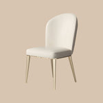 Load image into Gallery viewer, Set of 2 Luxurious White Dining Chairs with Gold Legs Modern Quilted Design for Stylish Home Décor
