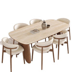 Load image into Gallery viewer, Dining Table with Ceramic Stone Top Wooden Base Modern Elegant Design for Dining Room

