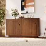 Load image into Gallery viewer, 54.6'' Modern Wood Sideboard Cabinet with Elegant Arched Panel Doors Spacious Storage &amp; Warm Natural Finish for Dining and Living Spaces
