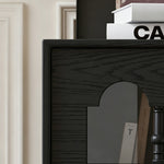 Load image into Gallery viewer, Modern Walnut Nightstand with Mirrored Drawer Mid Century Bedside Table
