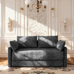 Load image into Gallery viewer, 65.5&quot; Sofa Convertible Sofa Bed Wrinkle-resistant Linen Lightweight Loveseat Wooden Armrest
