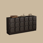 Load image into Gallery viewer, Modern Black Sculptural Sideboard Cabinet Geometric Panel Storage Buffet Cabinet for Dining Room Living Room
