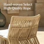 Load image into Gallery viewer, Boho Rattan Accent Chair with Cushioned Seat and Open-Weave Design

