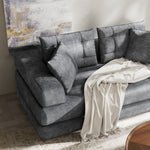 Load image into Gallery viewer, 70&#39;&#39;-78&#39;&#39;Convertible Sofa Bed Tufted Cushion Armrest Foldable Design in Grey Fabric Upholstery
