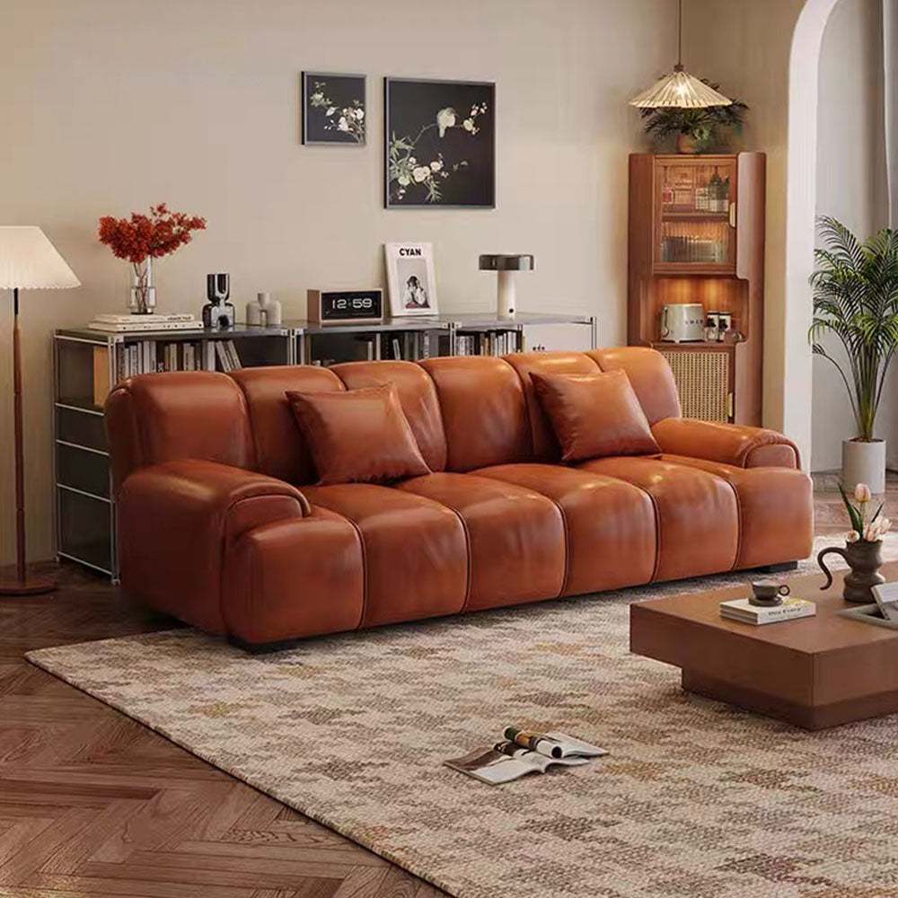 Modern Faux Leather Foldable Sofa Bed with Cushioned Armrests