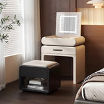 Load image into Gallery viewer, Modern Minimalist Vanity Desk with LED Mirror Storage Drawer Makeup Table Set with Upholstered Stool
