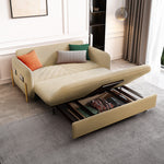 Load image into Gallery viewer, Sofa Bed Solid Wood Metal Frame Velvet Upholstery Storage Drawer Convertible
