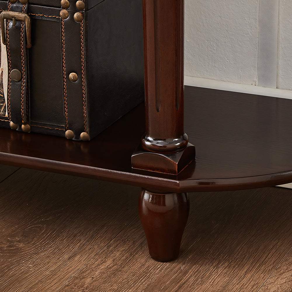 Solid Wood Classic Entryway Console Table with Drawers and Lower Shelf