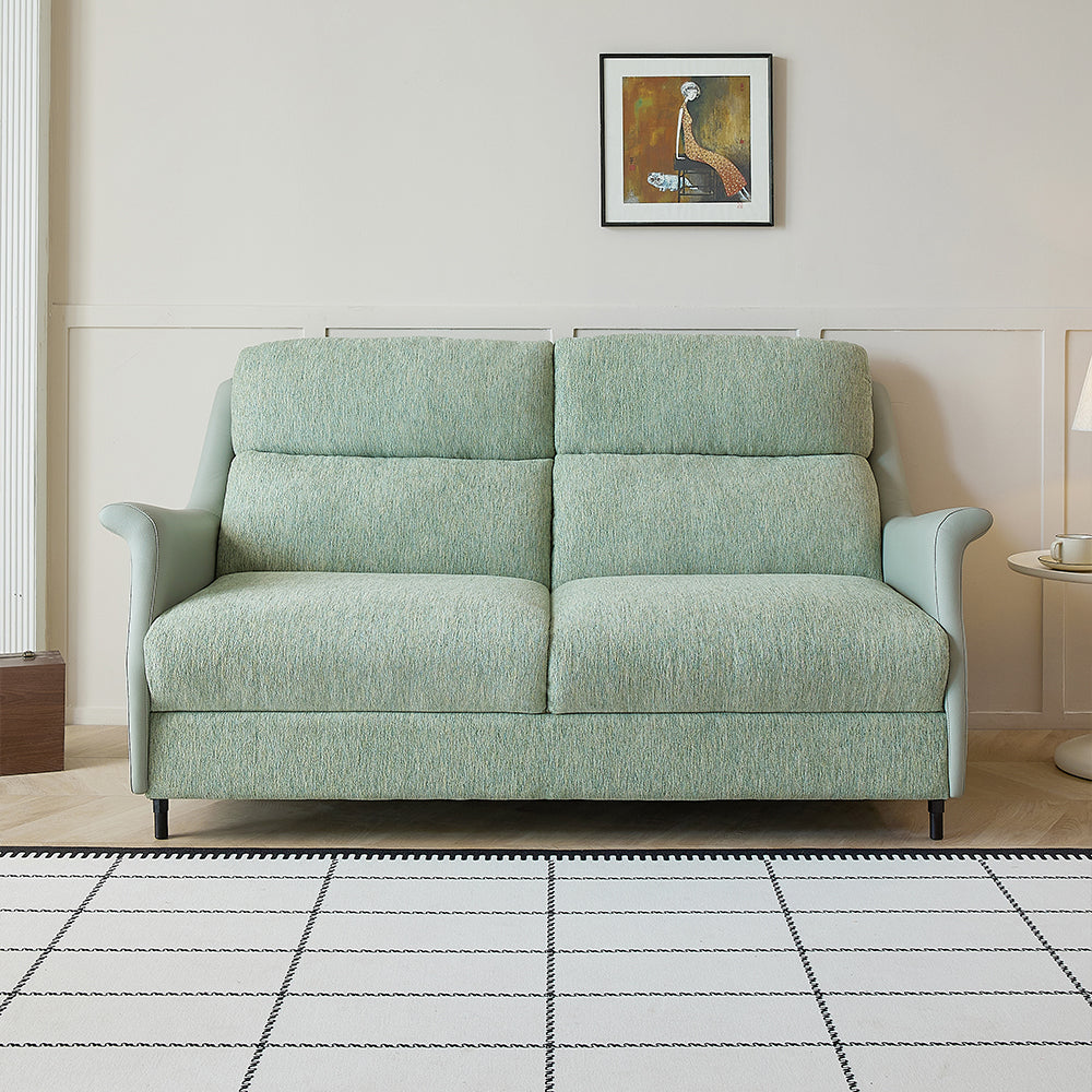 66.9'' Modern Fabric Pull Out Sofa Bed with Mattress Convertible Sleeper Couch with Metal Frame Upholstered Loveseat