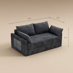 Load image into Gallery viewer, 65.52&quot; Compressed Sofa Convertible Sofa Bed Wrinkle-resistant Linen Lightweight Loveseat Wooden Armrest
