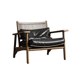 Load image into Gallery viewer, Indoor &amp; Outdoor Solid Wood Lounge Chair with Handwoven Rope Backrest and Plush Cushions 1 Piece
