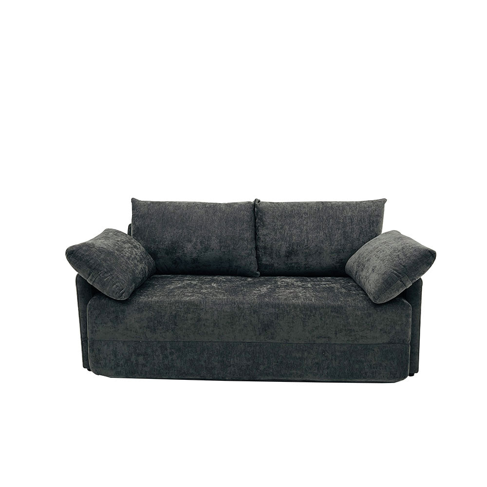 65.52" Compressed Sofa Convertible Sofa Bed Wrinkle-resistant Linen Lightweight Loveseat Wooden Armrest