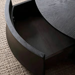 Load image into Gallery viewer, Modern Black Round Coffee Table Set Drum Shape Living Room Nesting Tables
