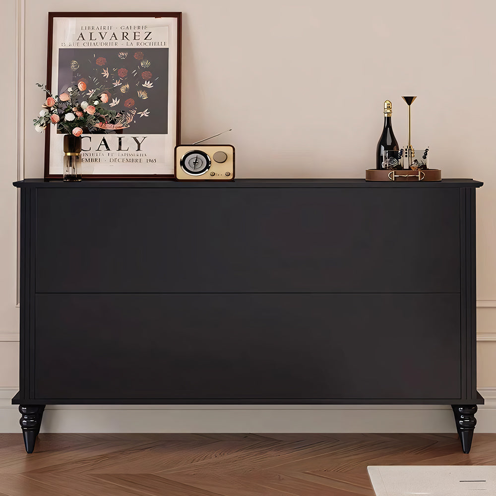 59.1'' Modern Black Sideboard Cabinet Arched Glass Door Storage Buffet Cabinet for Dining Room