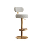 Load image into Gallery viewer, 1 Piece Modern Upholstered Adjustable Bar Stool with Gold Metal Base
