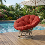 Load image into Gallery viewer, Round Papasan Lounge Chair with Plush Cushioned Seat
