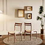 Load image into Gallery viewer, 2PCS Wooden Dining Chair Ergonomic Backrest Minimalist Design Soft Leather Seat
