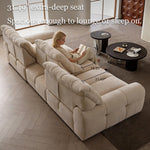 Load image into Gallery viewer, Modern Upholstered Sofa Movable Backrest Fabric Couch Minimalist Living Room Sofa
