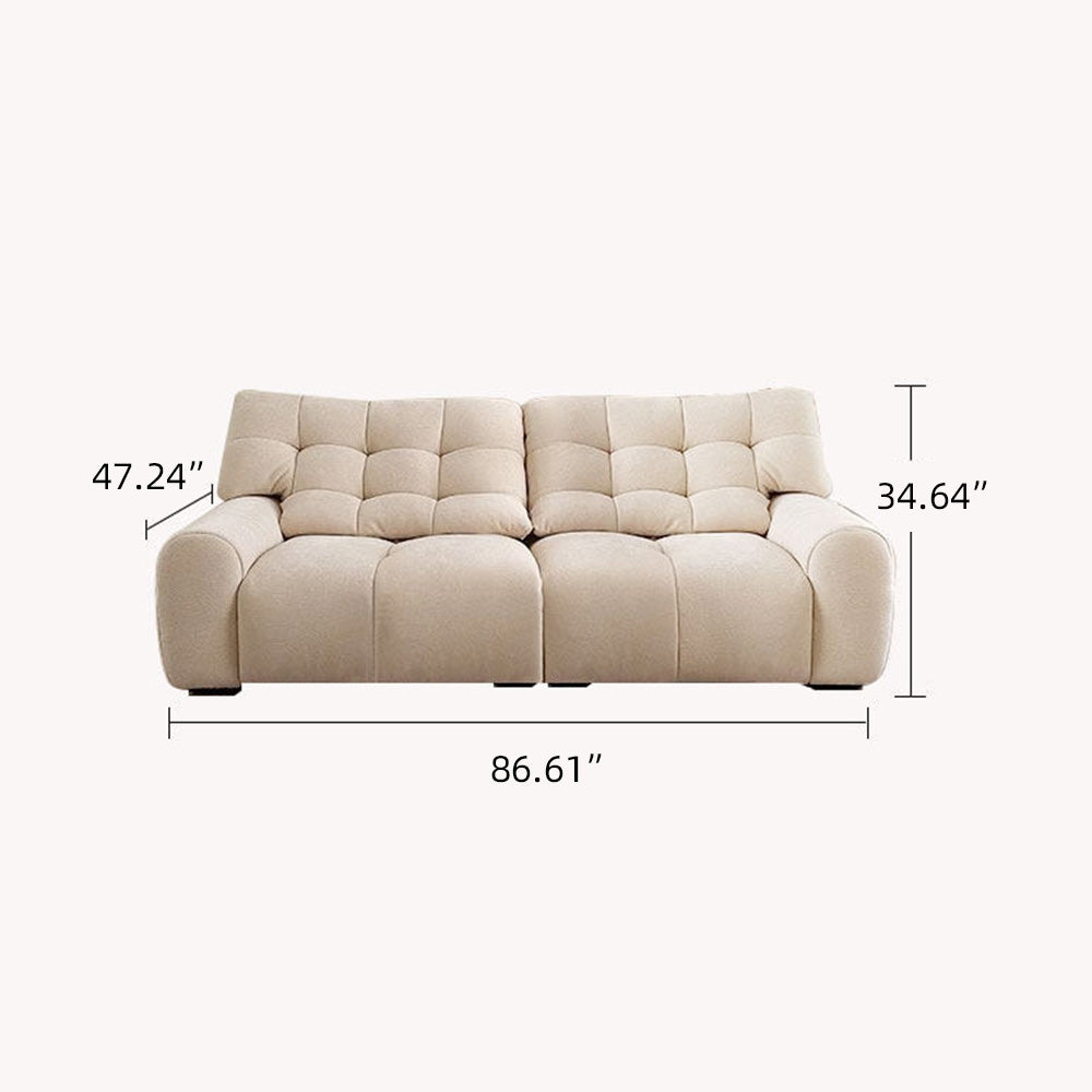 Modern Upholstered Sofa Movable Backrest Fabric Couch Minimalist Living Room Sofa