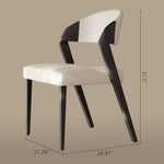 Load image into Gallery viewer, Modern Minimalist Dining Chair Set of 2 Elegant Cream Upholstery &amp; Sculpted Wood Frame
