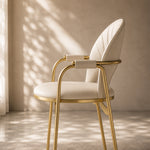 Load image into Gallery viewer, Modern Upholstered Dining Chair Set of 2 with Gold Stainless Steel Frame and Curved Backrest

