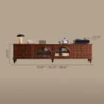 Load image into Gallery viewer, Vintage Walnut Living Room Furniture Set TV Console with Fluted Glass Doors &amp; Coffee Table
