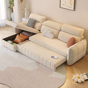 Modern Velvet Sofa Bed with USB Charging & Storage Chaise Convertible Sleeper Couch