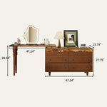 Load image into Gallery viewer, Vintage Solid Wood Shoe Cabinet with Extendable Tabletop Mid-Century Entryway Storage Console with Drawers
