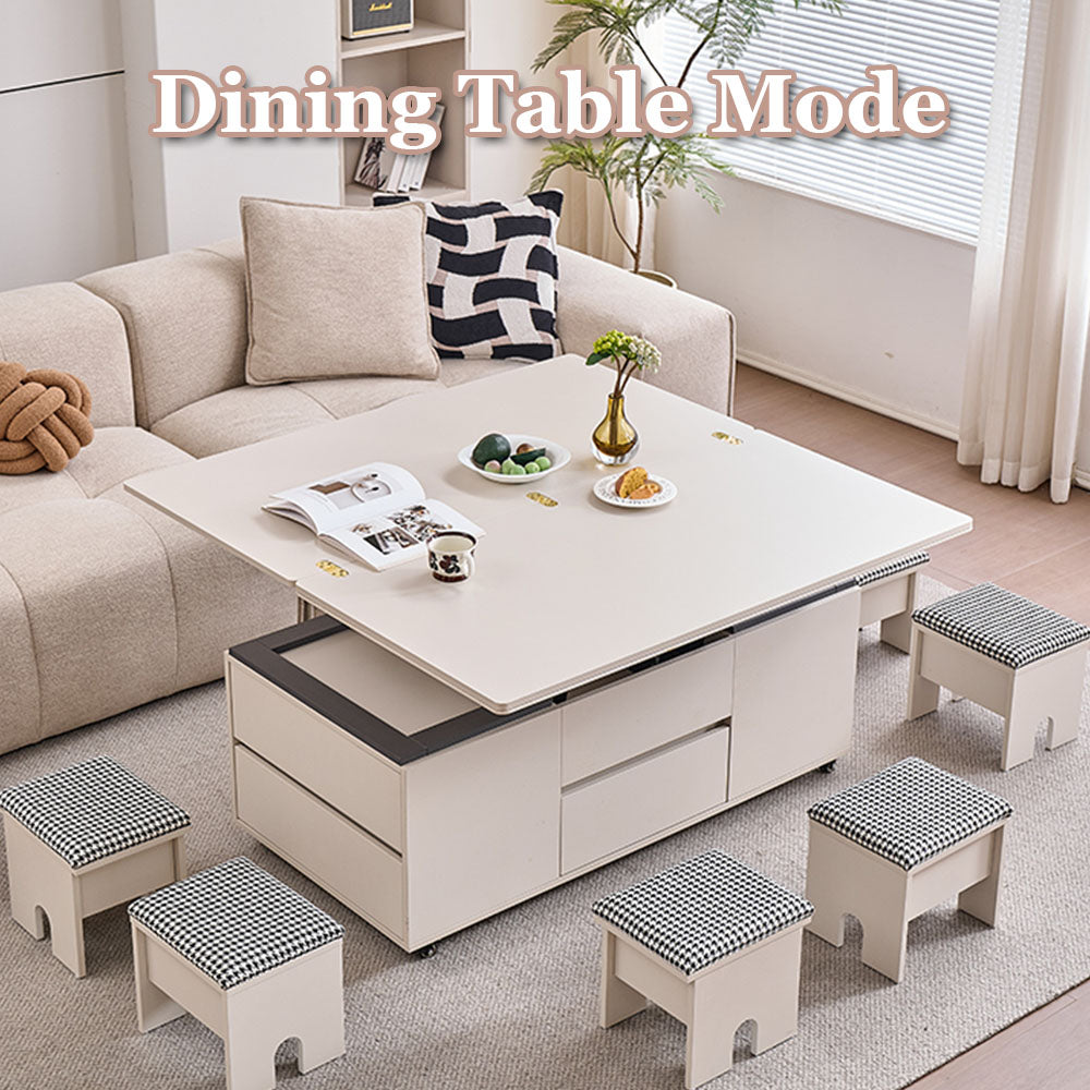 Multifunctional Lift-Top Coffee Table 2-in-1 Dining and Work Desk for Small Spaces