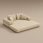 Load image into Gallery viewer, 70&#39;&#39;-78&#39;&#39;Convertible Sofa Bed Tufted Cushion Armrest Foldable Design in Grey Fabric Upholstery
