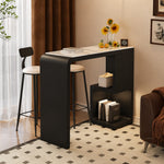 Load image into Gallery viewer, Black and White Finish Marble Surface Home Coffee Bar Table Set
