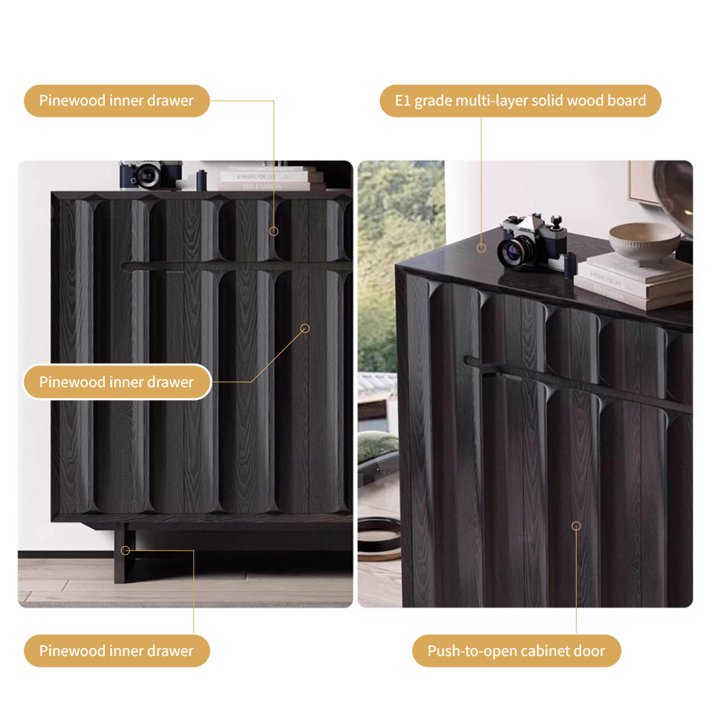 Modern Sideboard Cabinet 3 Doors Adjustable Shelves Contemporary Style