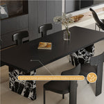 Load image into Gallery viewer, 54.6&quot;/62.4&quot; Modern Italian Dining Table Set – Black Marble Base &amp; Minimalist Luxury Design
