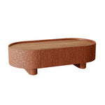 Load image into Gallery viewer, 54.6&#39;&#39;Walnut Oval Coffee Table Hammered Texture Design Modern Minimalist
