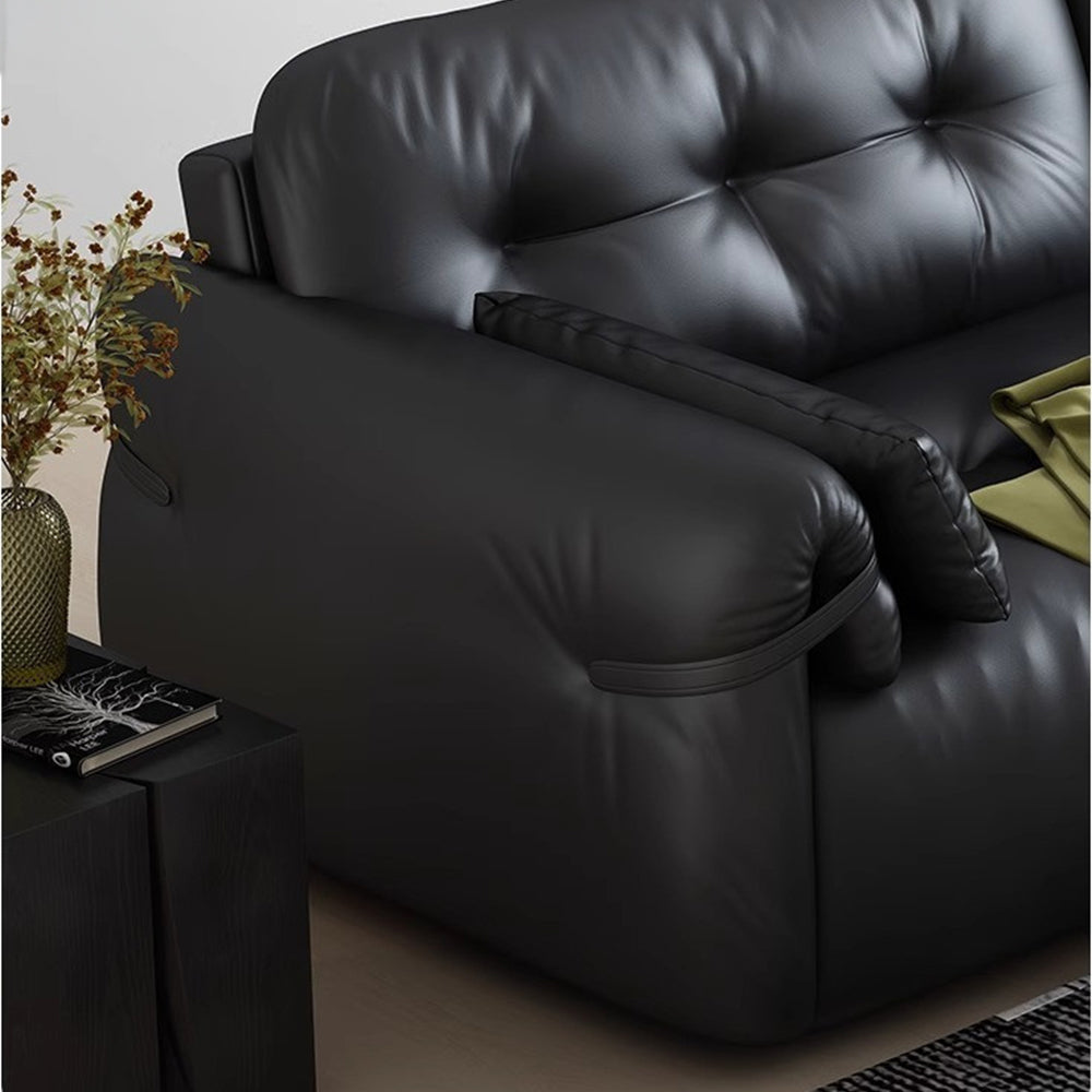 Modern Faux Leather Sofa Bed Convertible Sleeper Sofa Minimalist Folding Couch for Living Room