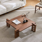 Load image into Gallery viewer, 39.78&quot; Mid-Century Coffee Table Natural Red Oak Retro Wood Finish Fluted Design
