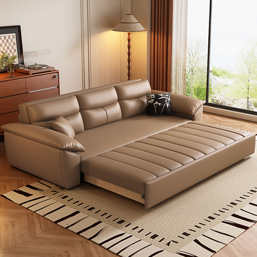 Modern design convertible sofa bed with dual drawer storage