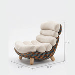 Load image into Gallery viewer, Modern Sculptural Lounge Chair with Plush Cushion and Solid Wood Legs
