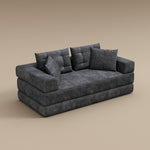 Load image into Gallery viewer, 70&#39;&#39;-78&#39;&#39;Convertible Sofa Bed Tufted Cushion Armrest Foldable Design in Grey Fabric Upholstery
