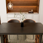 Load image into Gallery viewer, 54.6″/62.4″ Dining Table Solid Wood Artistic Geometric Base Two-Tone Contrast
