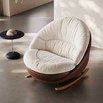 Load image into Gallery viewer, Cream Rocking Lounge Chair with Brown Wraparound Shell
