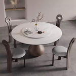 Load image into Gallery viewer, Round Dining Table Wooden Base and Ceramic Stone Top Modern Aesthetic
