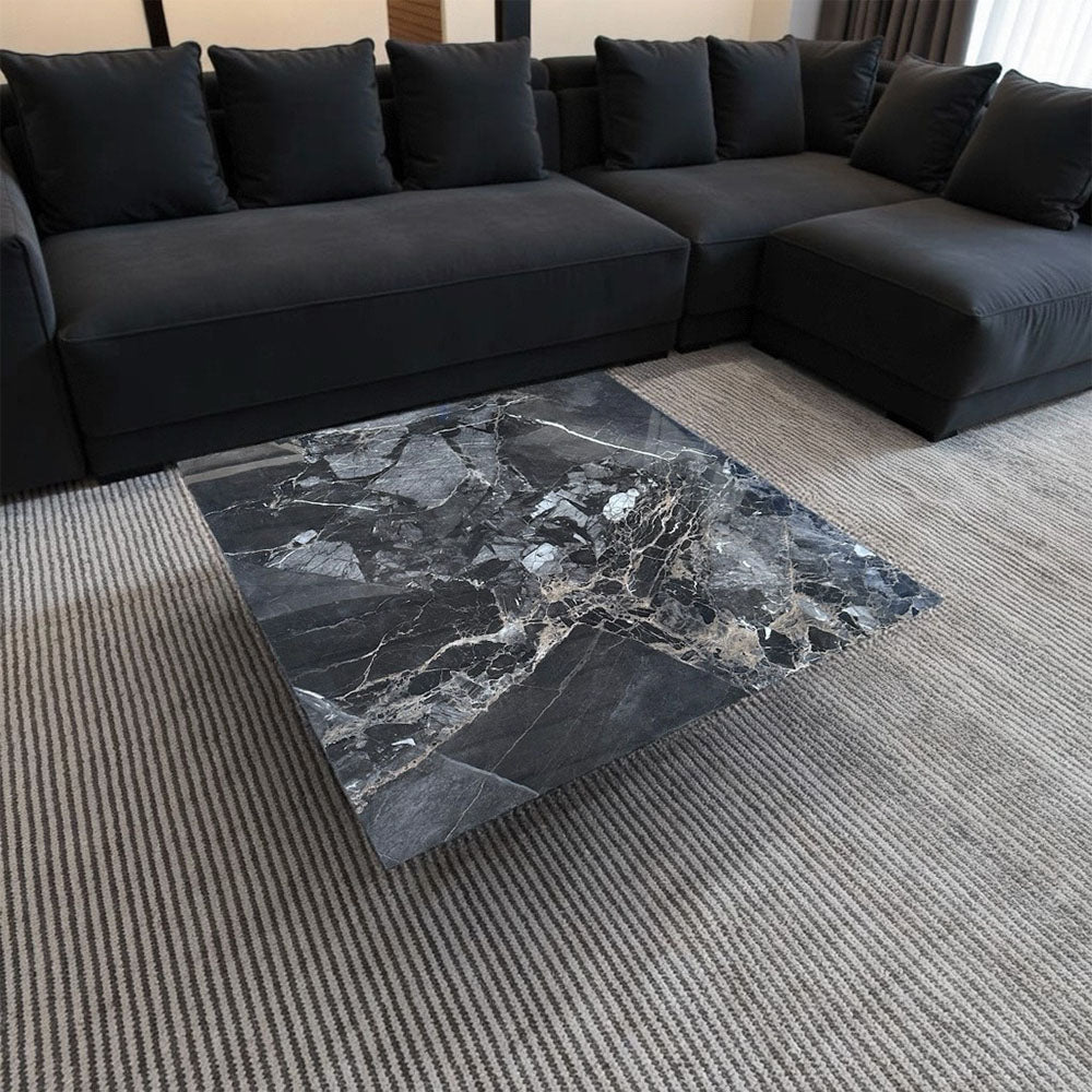 23''/31''Minimalist Square Coffee Table Modern Marble-Texture Centerpiece