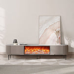 Load image into Gallery viewer, Contemporary Gray Electric Fireplace TV Stand with 3-Color LED Lights for 65 to 85-inch TVs
