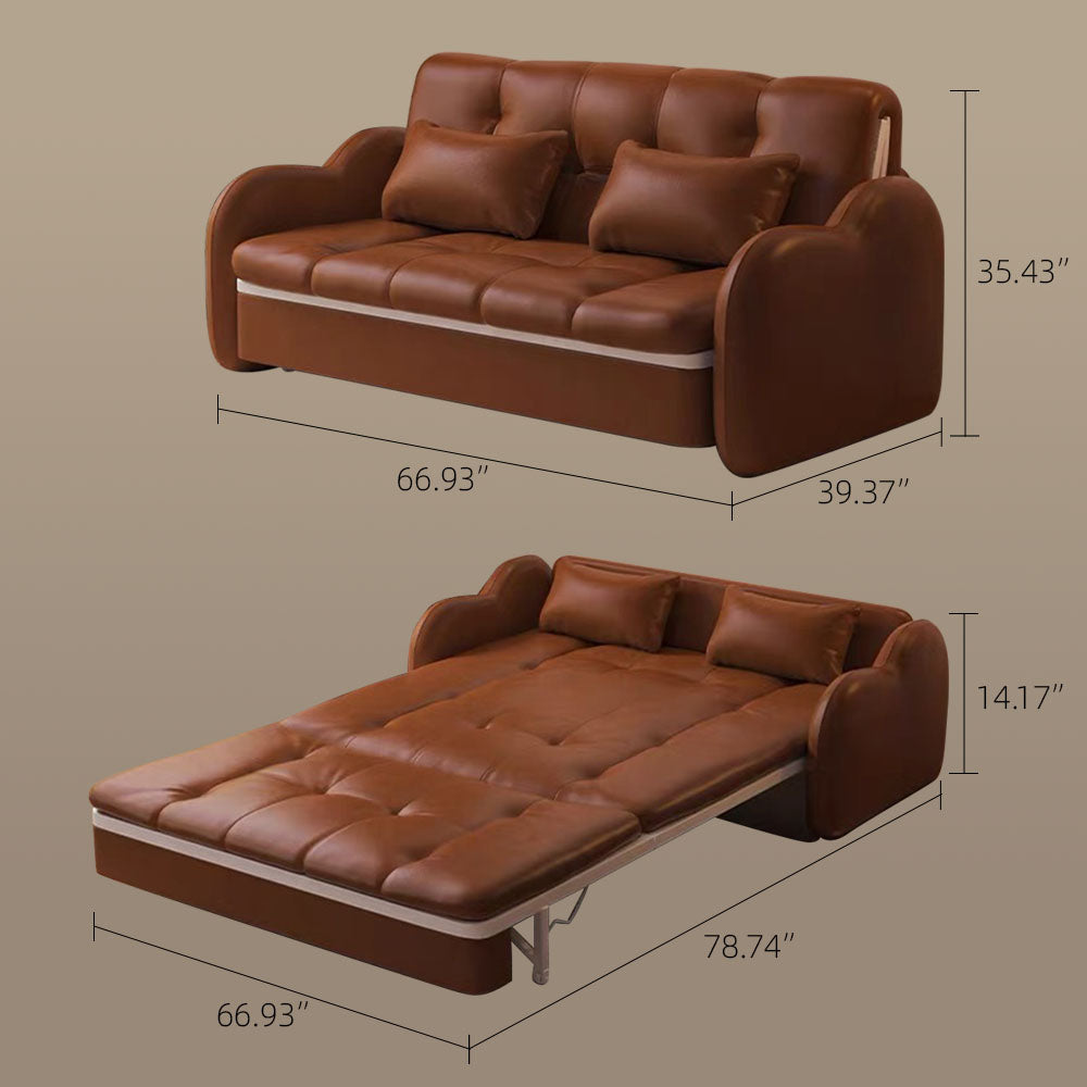 Modern Extendable Sofa Bed with Pull-Out Sleeping Platform