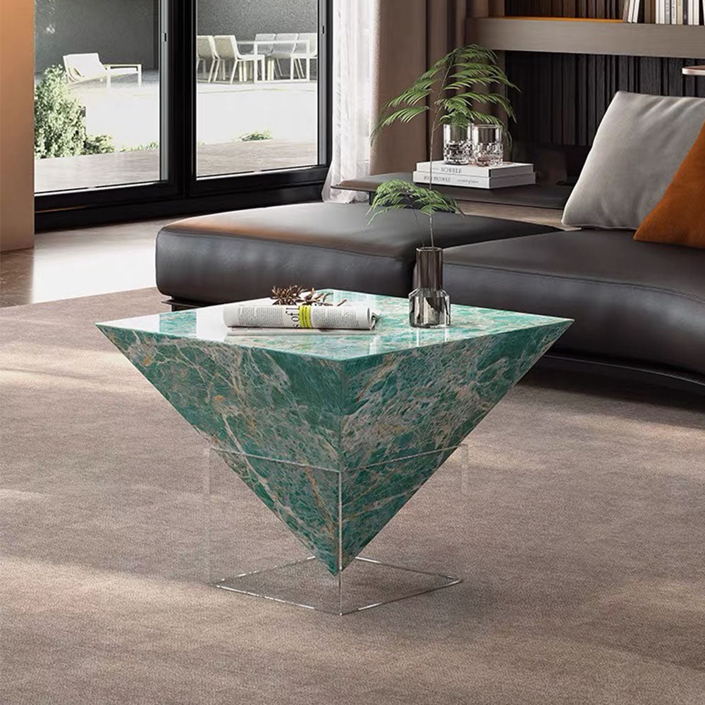 23.6'' Modern Acrylic Floating Coffee Table Creative Geometric Design with a Suspended Visual Effect