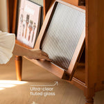 Load image into Gallery viewer, 31.5'' Modern Vintage Storage Cabinet Solid Wood Display Cabinet with Fluted Glass Doors and Shelves
